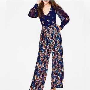 BODEN Navy Floral Belgrave Jumpsuit-size 6